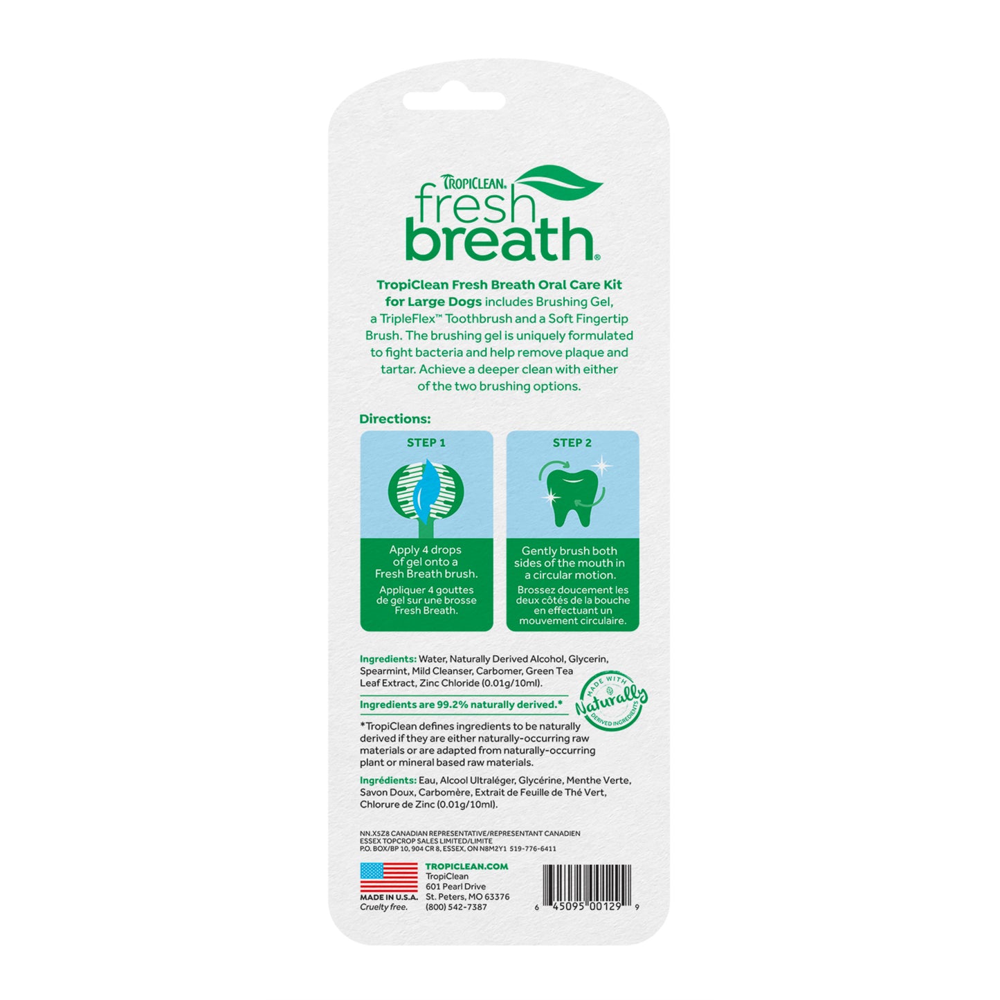 TROPICLEAN ORAL CARE KIT MED/LGE