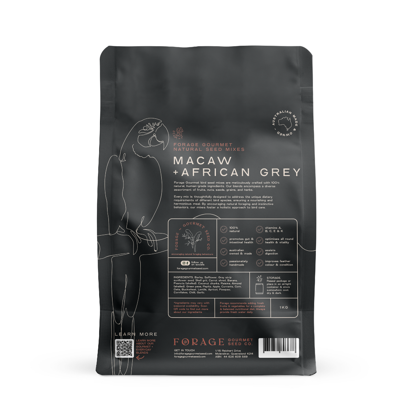 FORAGE MACAW & AFRICAN GREY 1KG
