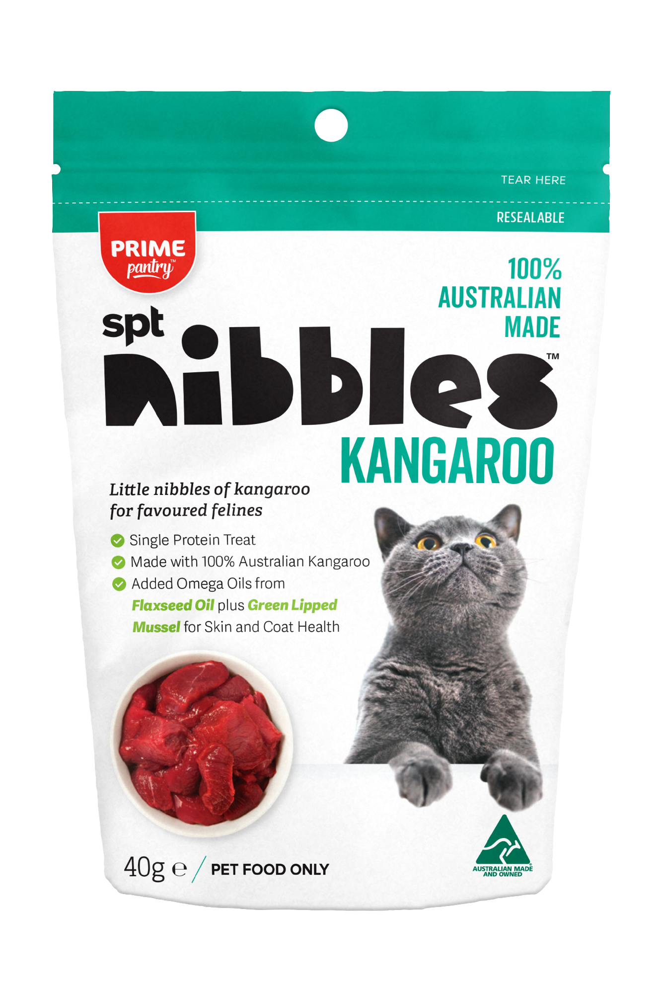PRIME100 PRIME PANTRY SPT NIBBLES KANGAROO 40G