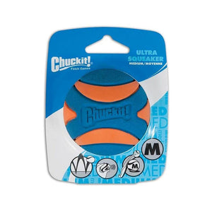 CHUCKIT ULTRA SQUEAKER BALL MEDIUM 6CM 1PK