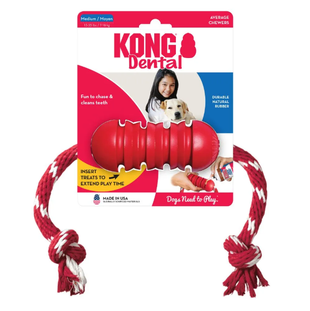 KONG DENTAL ROPE RED MEDIUM