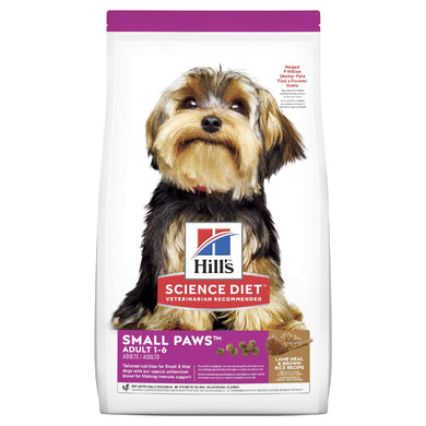 HILL'S SCIENCE DIET ADULT SMALL PAWS LAMB MEAL & BROWN RICE DRY DOG FOOD 2.04KG