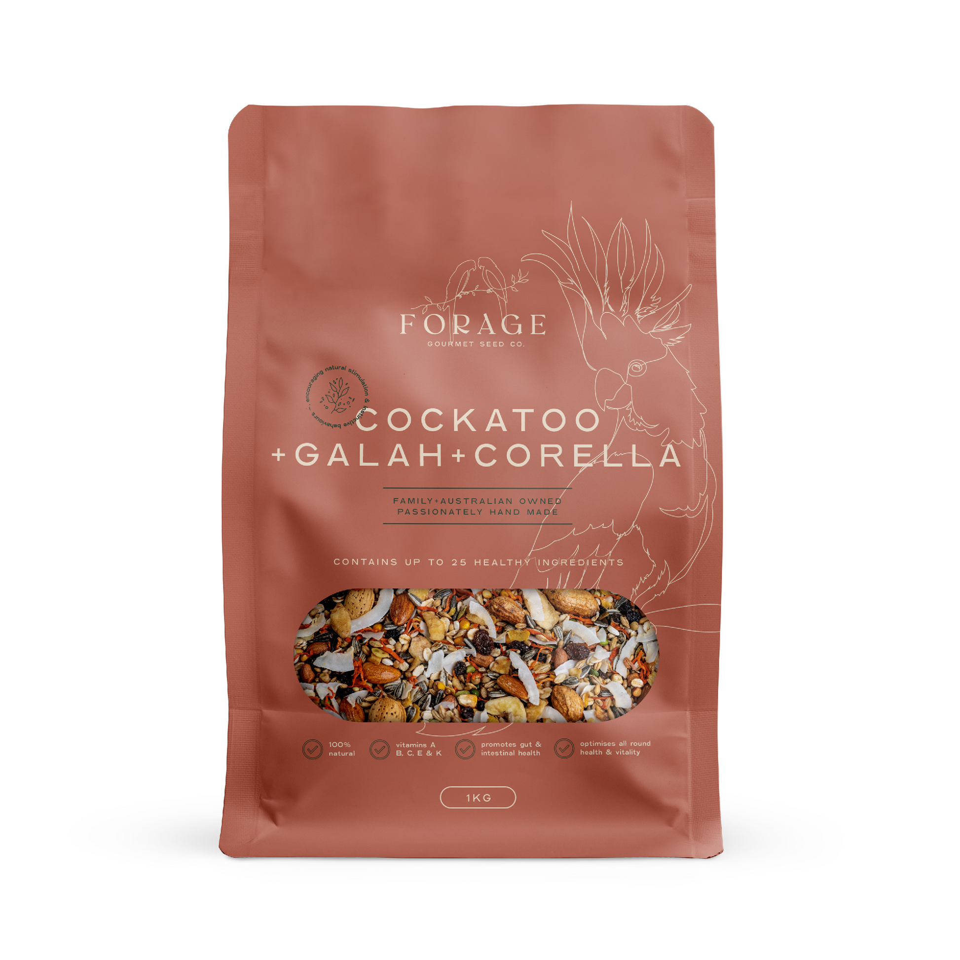 FORAGE COCKATOO, GALLAH & CORELLA 1KG