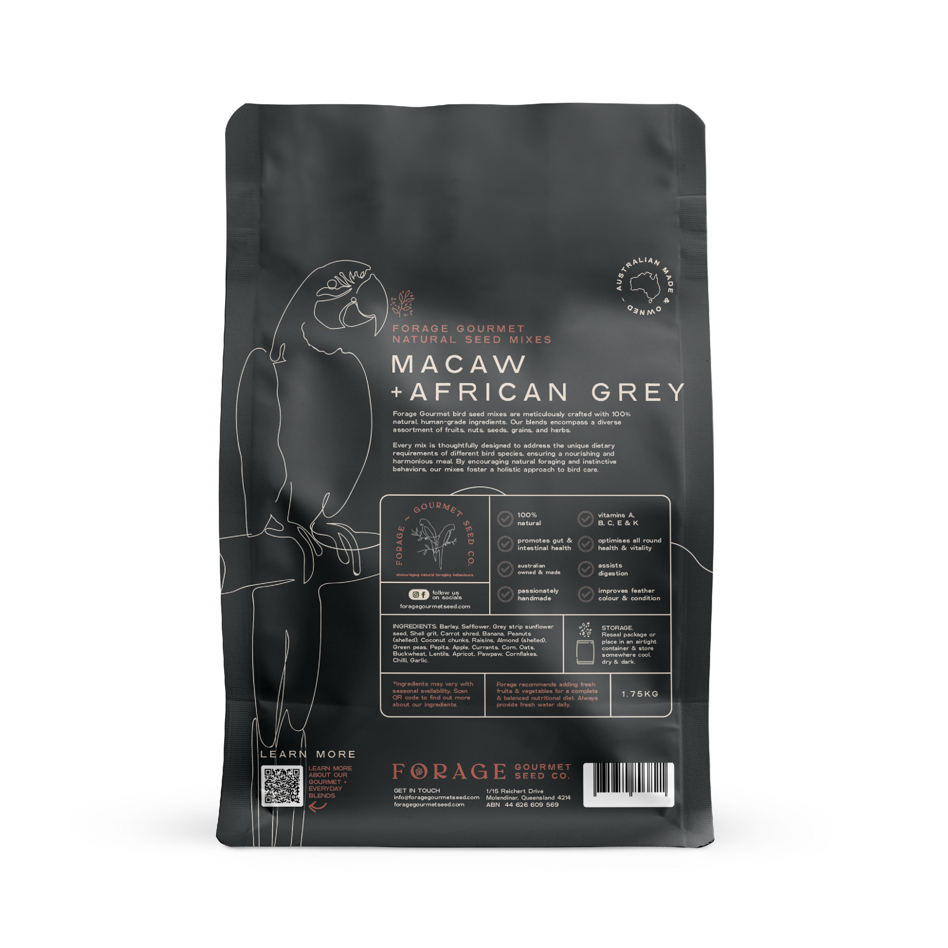 FORAGE MACAW & AFRICAN GREY 1.75KG