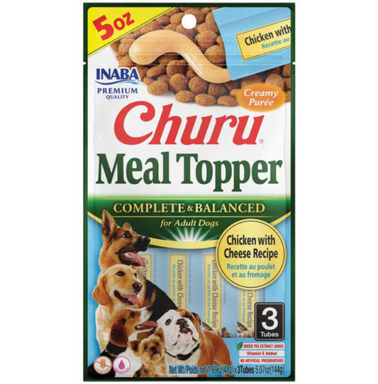 INABA CHURU DOG MEAL TOPPER CHICKEN CHEESE 56G 4PK