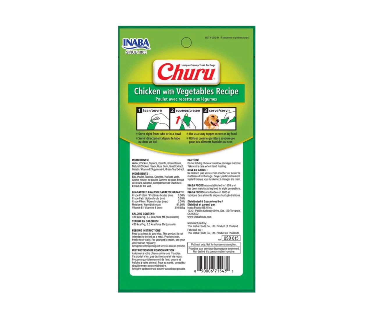 INABA CHURU CHICKEN & VEG PUREE 56G