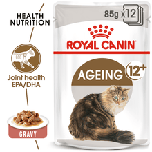 Load image into Gallery viewer, Pack of ROYAL CANIN CAT AGEING +12 GRAVY 85GX12