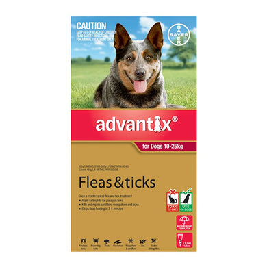 ADVANTIX DOG 10-25KG RED 6PK