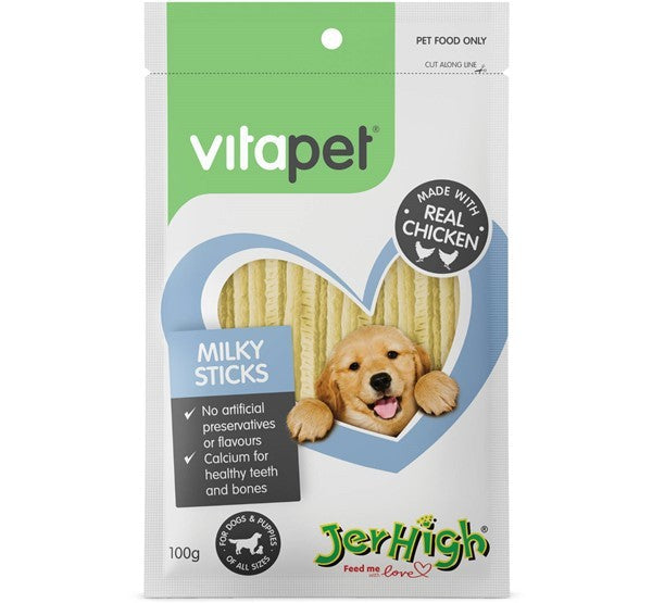 VITAPET JERHIGH MILKY STICKS 100G