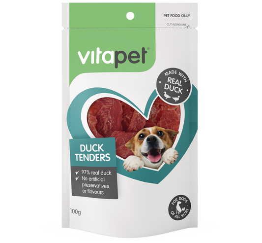 VITAPET JERHIGH DUCK TENDERS 100G