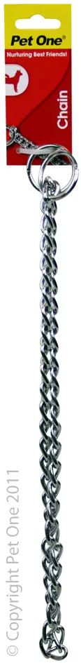 PET ONE CHAIN CHECK COLLAR SILVER 3MM 60CM