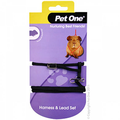 PO LEASH & HARNESS GUINEA PIG BLACK