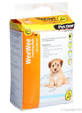 PET ONE WEEWEE TRAINING PAD 60X60CM 25 PACK