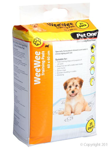PET ONE WEEWEE TRAINING PAD 60X60CM 25 PACK
