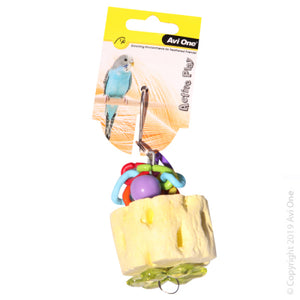 AVO BIRD TOY MINERAL WITH PLASTIC LINKS SMALL 12.5CM