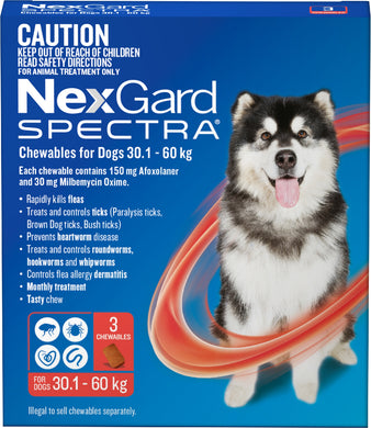 NEXGARD SPECTRA 301.-60KG 3PK RED