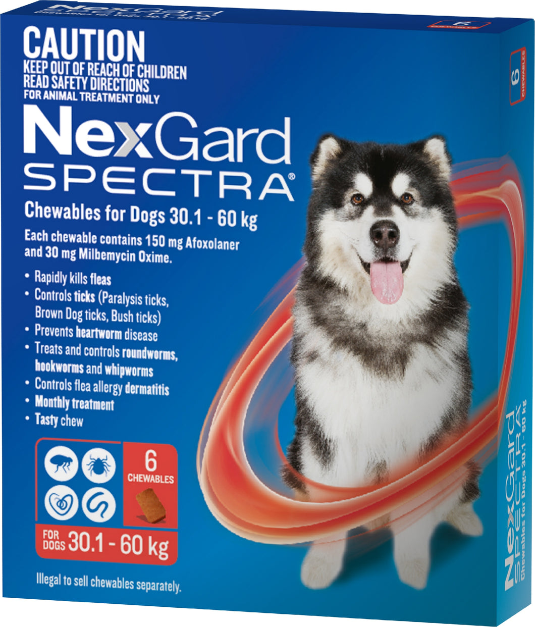 NEXGARD SPECTRA 301.-60KG 6PK RED