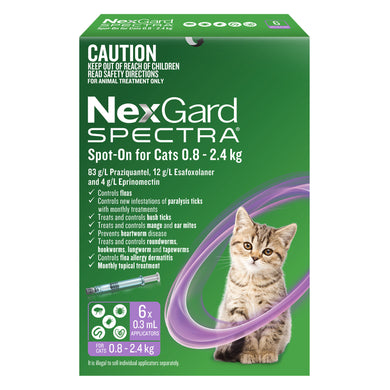 NEXGARD SPECTRA CATS 0.8-2.4KG 6 PACK