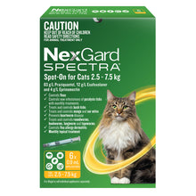 Load image into Gallery viewer, NEXGARD SPECTRA CATS 2.5-7.5kg 6Pk