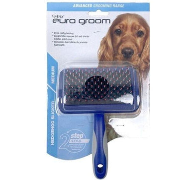 EURO GROOM DOG HEDGEHOG SLICK MD RED TIP