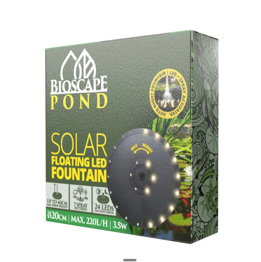 BIOSCAPE FLOATING SOLAR FOUNTAIN WITH LIGHT 20CM