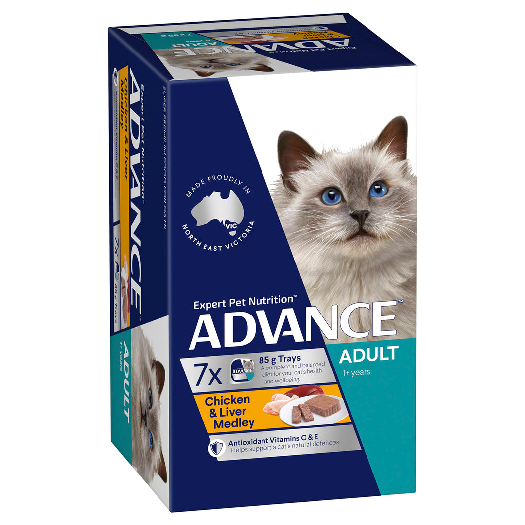 Pack of ADVANCE CAT WET CHICKEN LIVER 85G X 7