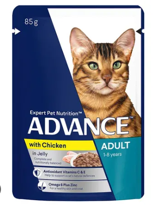 ADVANCE CAT WET CHICKEN IN JELLY 85G