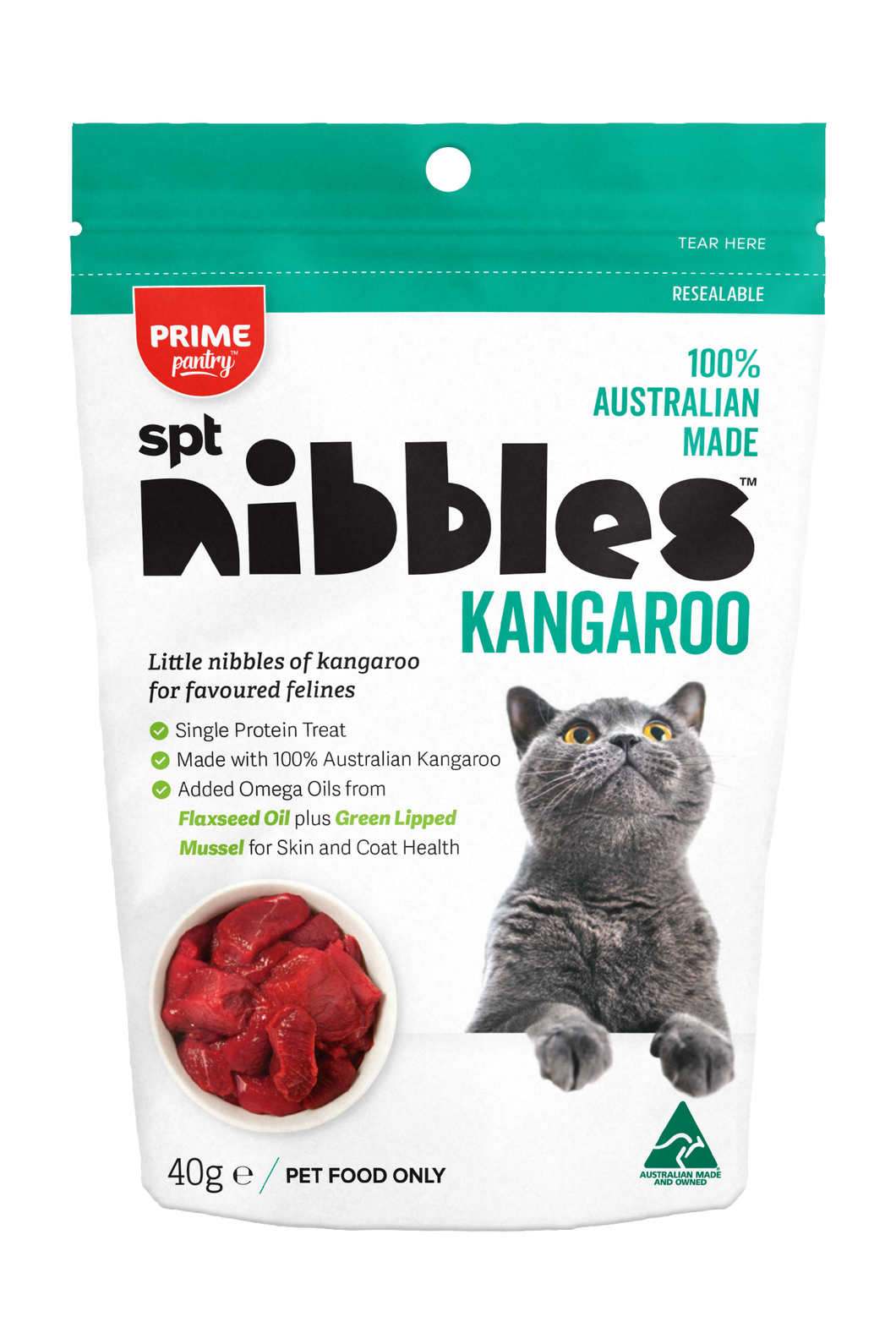 PRIME100 PRIME PANTRY SPT NIBBLES KANGAROO 40G