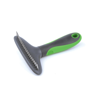 GROOMING RAKE GREEN / GREY