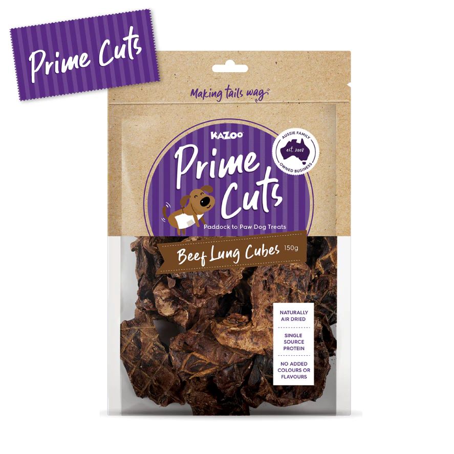 KAZOO PRIME CUTS BEEF LUNG CUBES 150G