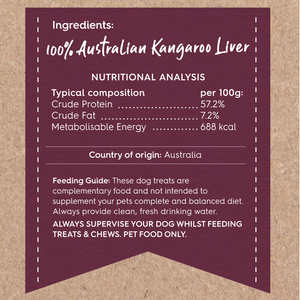 KAZOO PRIME CUTS KANGAROO LIVER CHIPS 220G