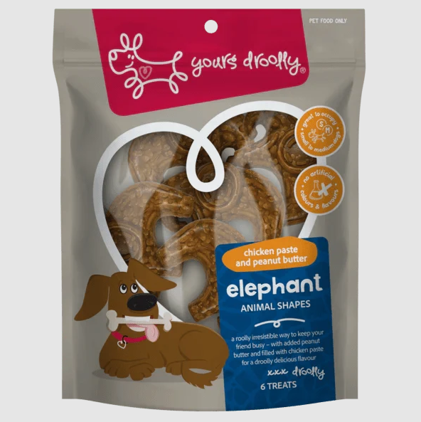 YOURS DROOLY ELEPHANT CHICKEN PASTE AND PEANUT BUTTER 6 TREATS