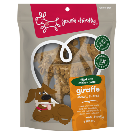YOURS DROOLY GIRAFFE CHICKEN PASTE AND PEANUT BUTTER 6 TREATS