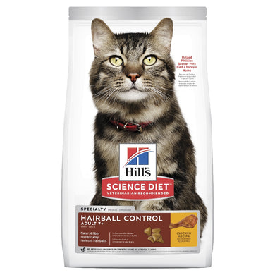 HILL'S SCIENCE DIET HAIRBALL SENIOR ADULT 7+ DRY CAT FOOD 4KG
