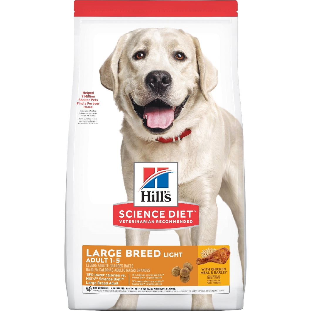 HILL'S SCIENCE DIET LIGHT ADULT LARGE BREED DRY DOG FOOD 12KG