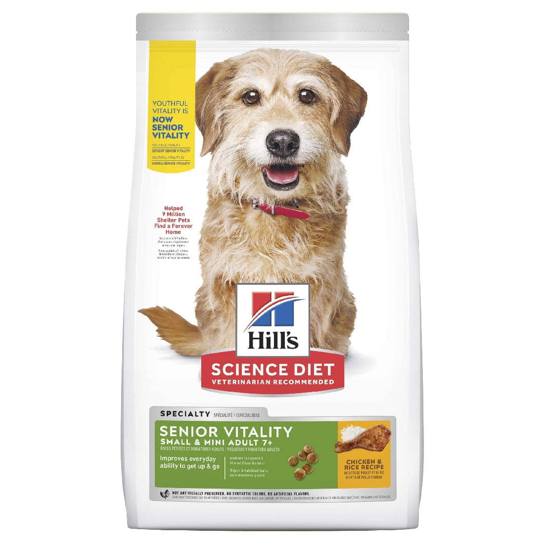 HILL'S SCIENCE DIET ADULT 7+ SENIOR VITALITY SMALL & MINI SENIOR DRY DOG FOOD 1.58KG