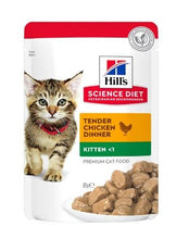 Load image into Gallery viewer, PACK OF HILL&#39;S SCIENCE DIET KITTEN HEALTHY DEVELOPMENT CHICKEN 12X85G