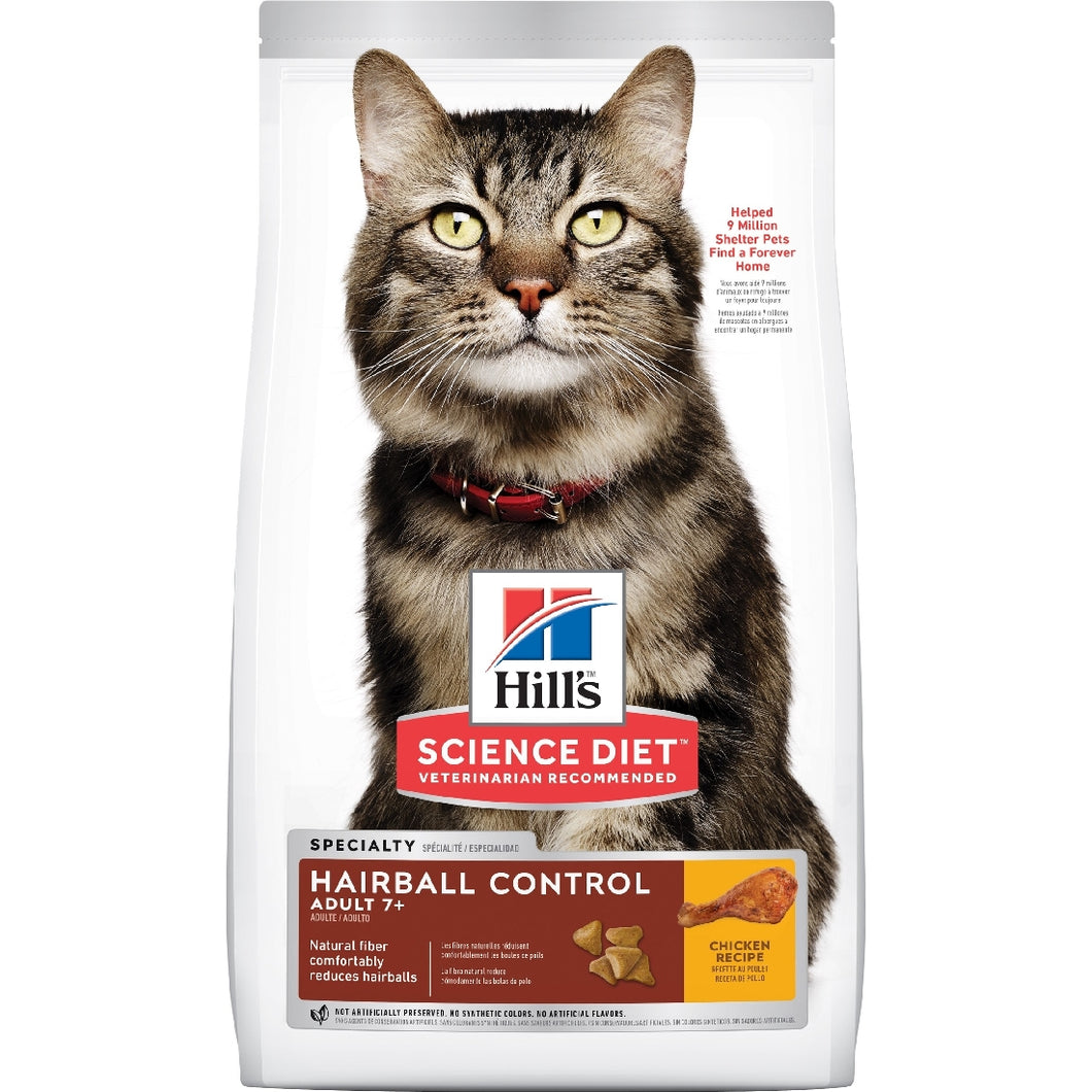 HILL'S SCIENCE DIET HAIRBALL CONTROL SENIOR 7+ DRY CAT FOOD 2KG