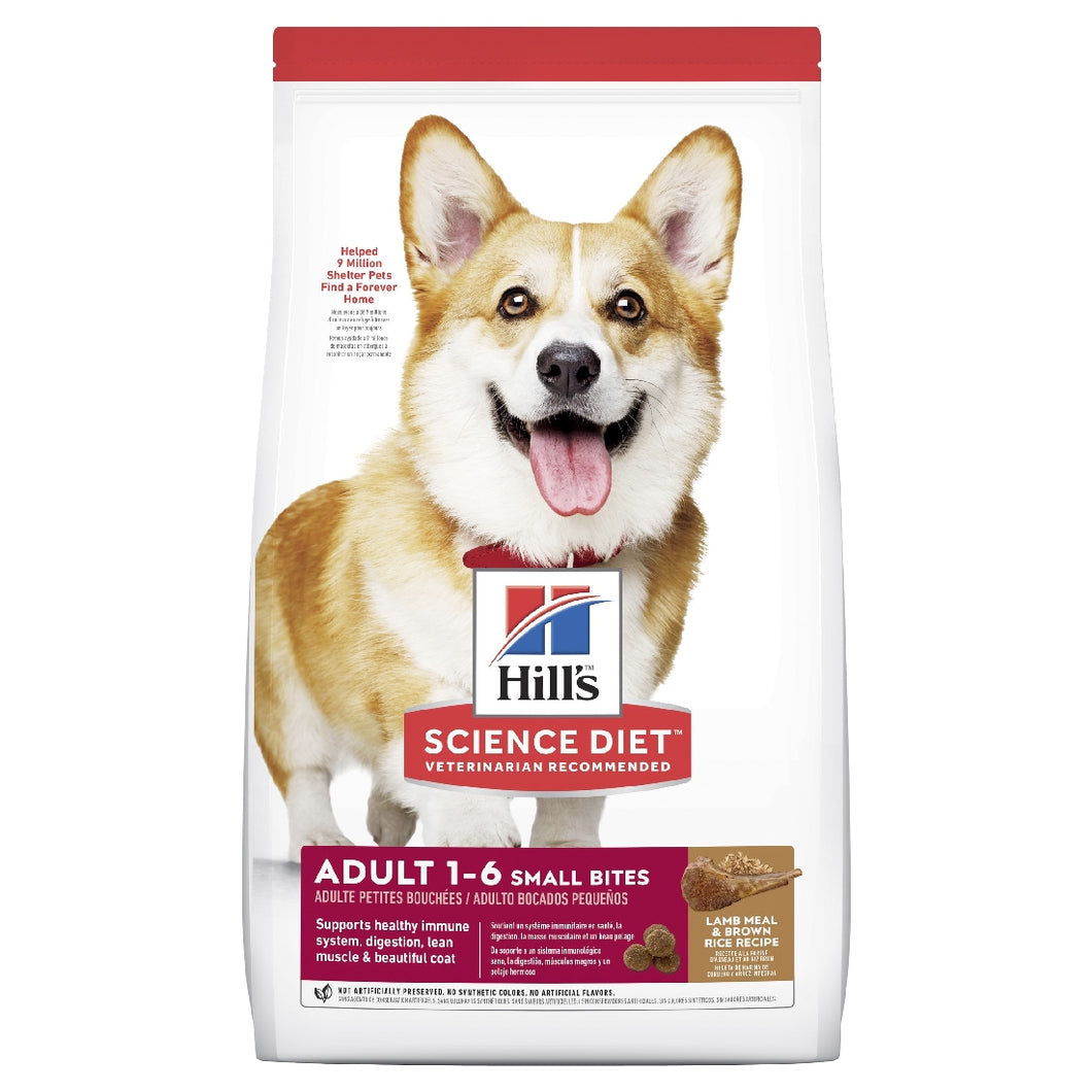HILL'S SCIENCE DIET ADULT SMALL BITES LAMB MEAL & BROWN RECIPE DRY DOG FOOD 7.03KG