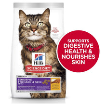Load image into Gallery viewer, HILL&#39;S SCIENCE DIET SENSITIVE STOMACH &amp; SKIN ADULT DRY CAT FOOD 3.1KG