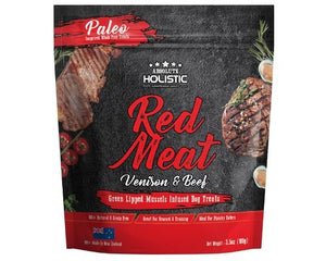 ABSOLUTE HOLISTIC AIR DRIED TREATS - RED MEAT, VENISON & BEEF 100G