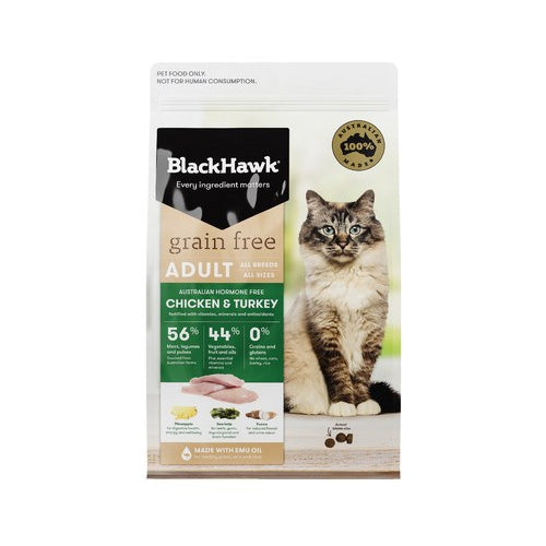 BLACK HAWK CAT GRAIN FREE CHICKEN & TURKEY 1.2KG