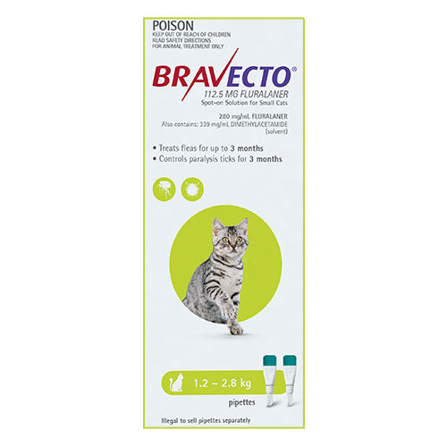BRAVECTO CATS 1.2 - 2.8KG SM