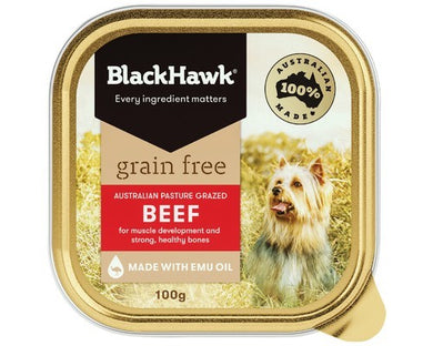 BLACK HAWK WET GRAIN FREE BEEF 100G
